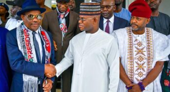 PHOTO NEWS: Yahaya Bello receives Gov Wike in Kogi