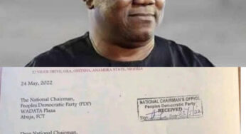 Read full text of Peter Obi’s resignation letter from PDP