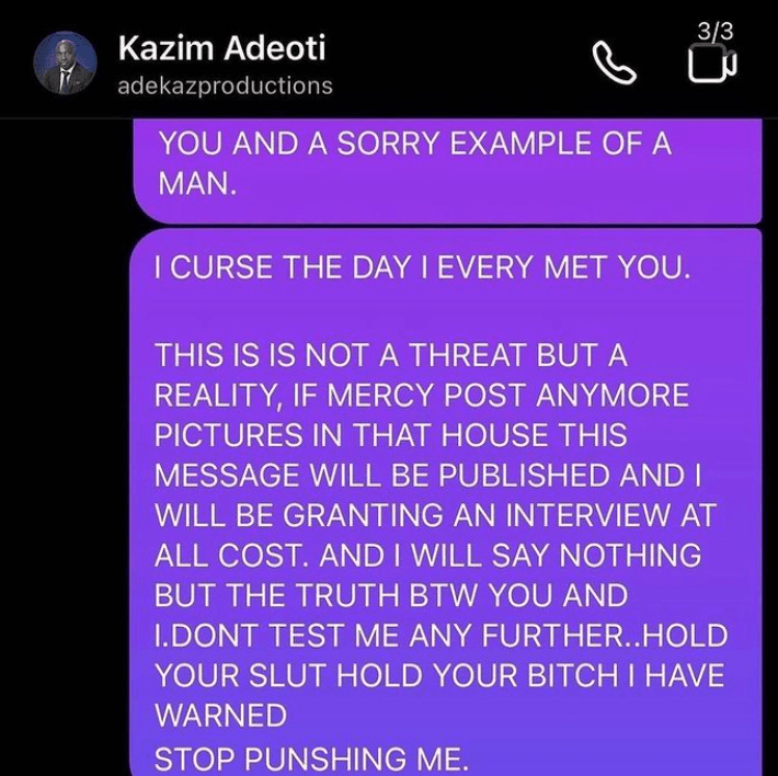 Keep him, do whatever you want with him but I will never let go of my sweat - Kazim Adeoti