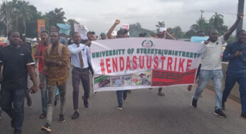 ASUU strike latest: Video of protest in UNIBEN