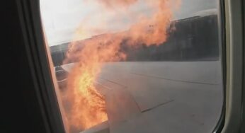 BREAKING: Engine of fully-loaded Overland plane catches fire mid-air