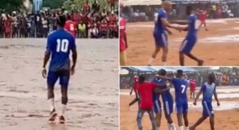 Fans react as Sadio Mane plays on muddy pitch in his village