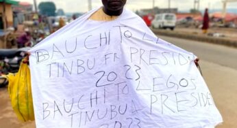51-year-old man treks from Bauchi to Lagos for Tinubu