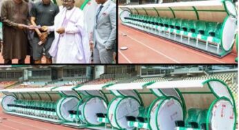 FG takes delivery of FIFA standard VIP team shelter for Abuja Stadium