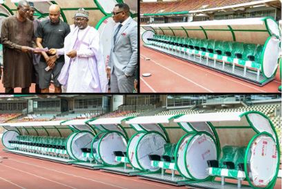 FG takes delivery of FIFA standard VIP team shelter for Abuja Stadium