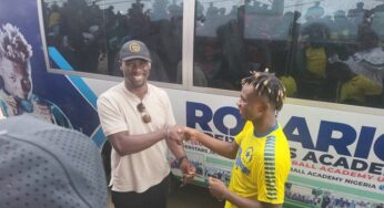 Super Eagles star, Chukwueze gifts Nigerian based academy coaster bus