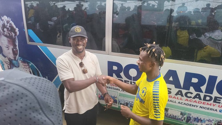 Super Eagles star, Chukwueze gifts Nigerian based academy coaster bus