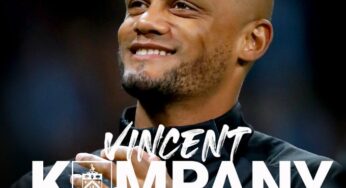 Former Manchester City captain, Vincent Kompany appointed as Burnley coach