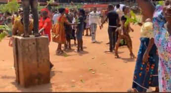 ‘Onaga Must Go!’ Mbaka supporters declare during protest at Adoration ground