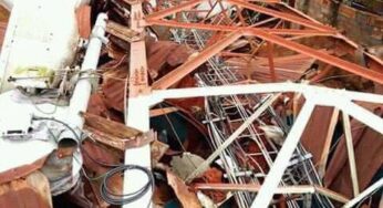 Families escape death as telecom mast collapses, destroys building in Bayelsa