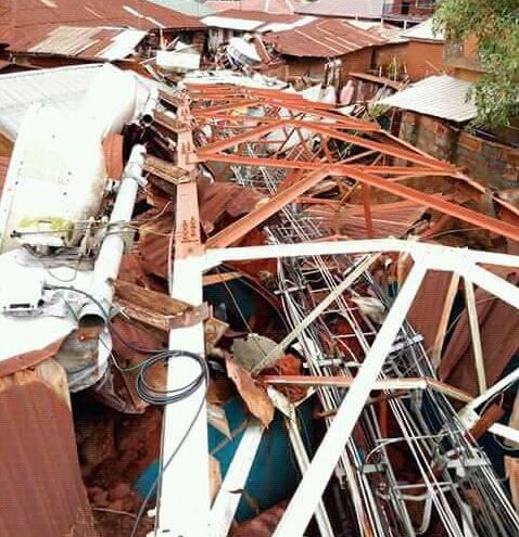 Families escape death as telecom mast collapses, destroys building in Bayelsa