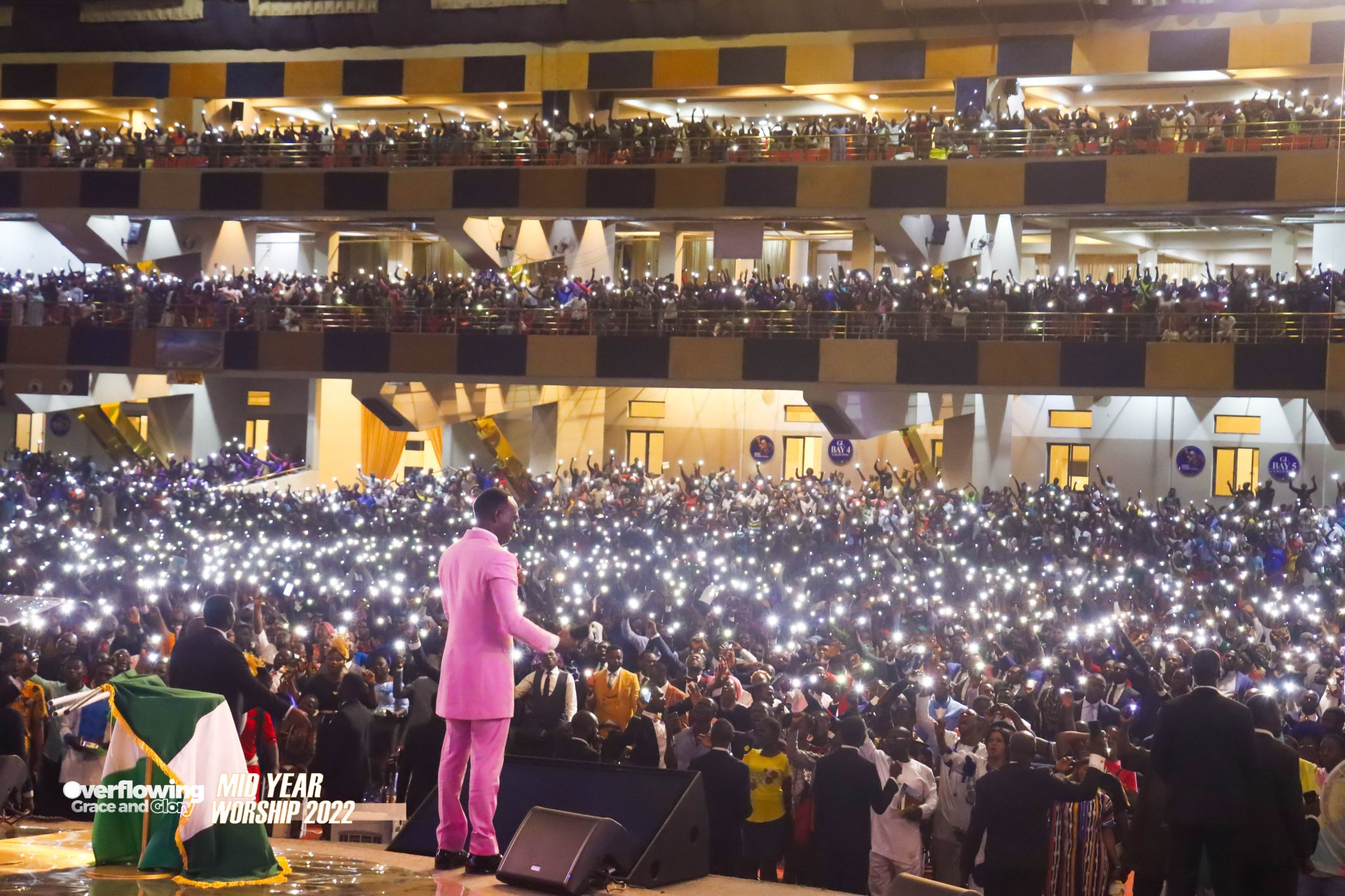 100,000 capacity Dunamis Glory Dome filled to the brim during mid year worship
