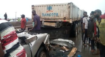 Dangote truck crushes four to death along Lagos-Ibadan expressway