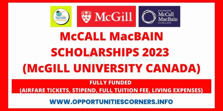 Fully funded McCall MacBain Scholarships 2023 in Canada