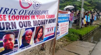 Victims of MBA Forex protest, drag Pastor Chris Oyakhilome