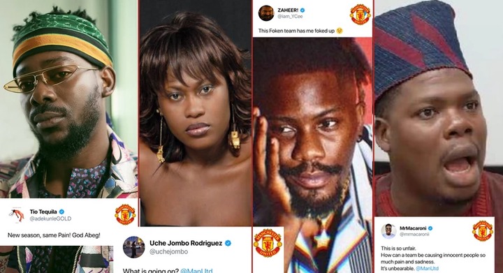 Nigerian celebrities react to Manchester United’s 4-0 loss to Brentford