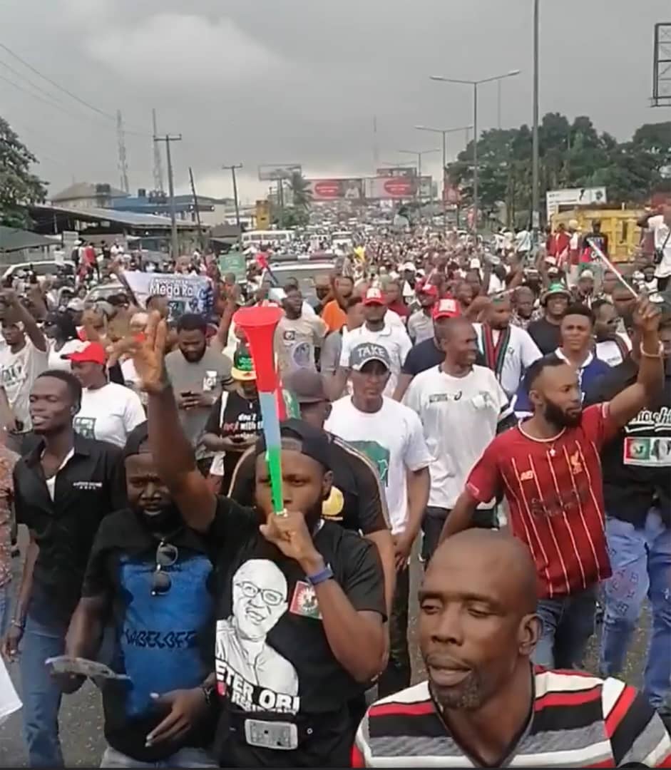 Peter Obi’s supporters shutdown Port Harcourt with two million-man march