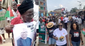 90-year-old woman joins Peter Obi’s mega rally in Onitsha