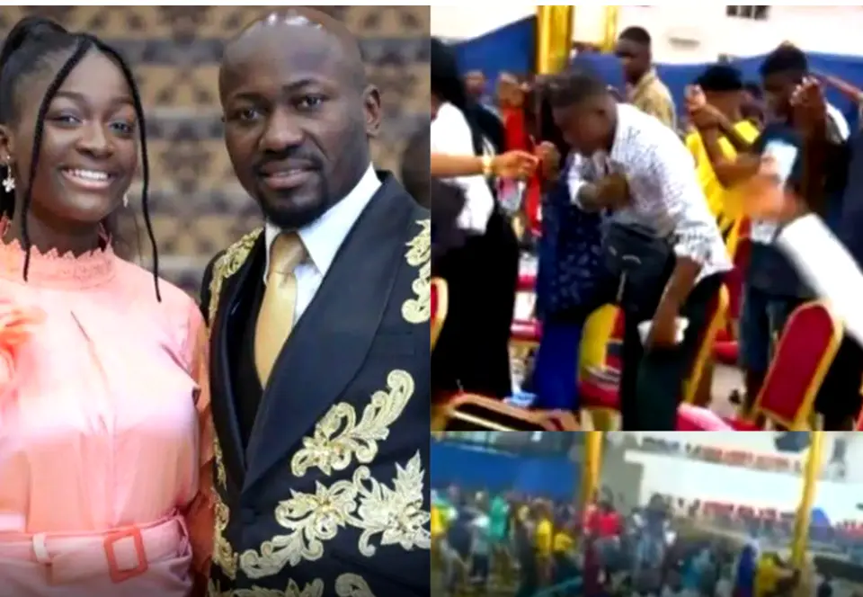 OFM members ‘fall’ under anointing as Apostle Suleman’s daughter conducts deliverance [Video]