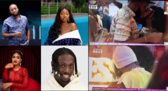 BBNaija 2022: Moment Doyin, Cyph, Phyna, Eloswag caught kissing (Video)