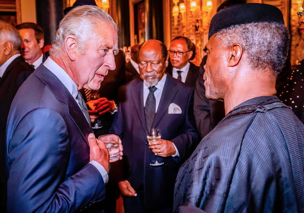 Osinbajo strikes pose with King Charles at Queen Elizabeth burial (Photos)