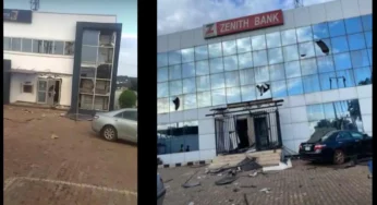 Photos after robbery attacks on Zenith Bank, First Bank in Ankpa