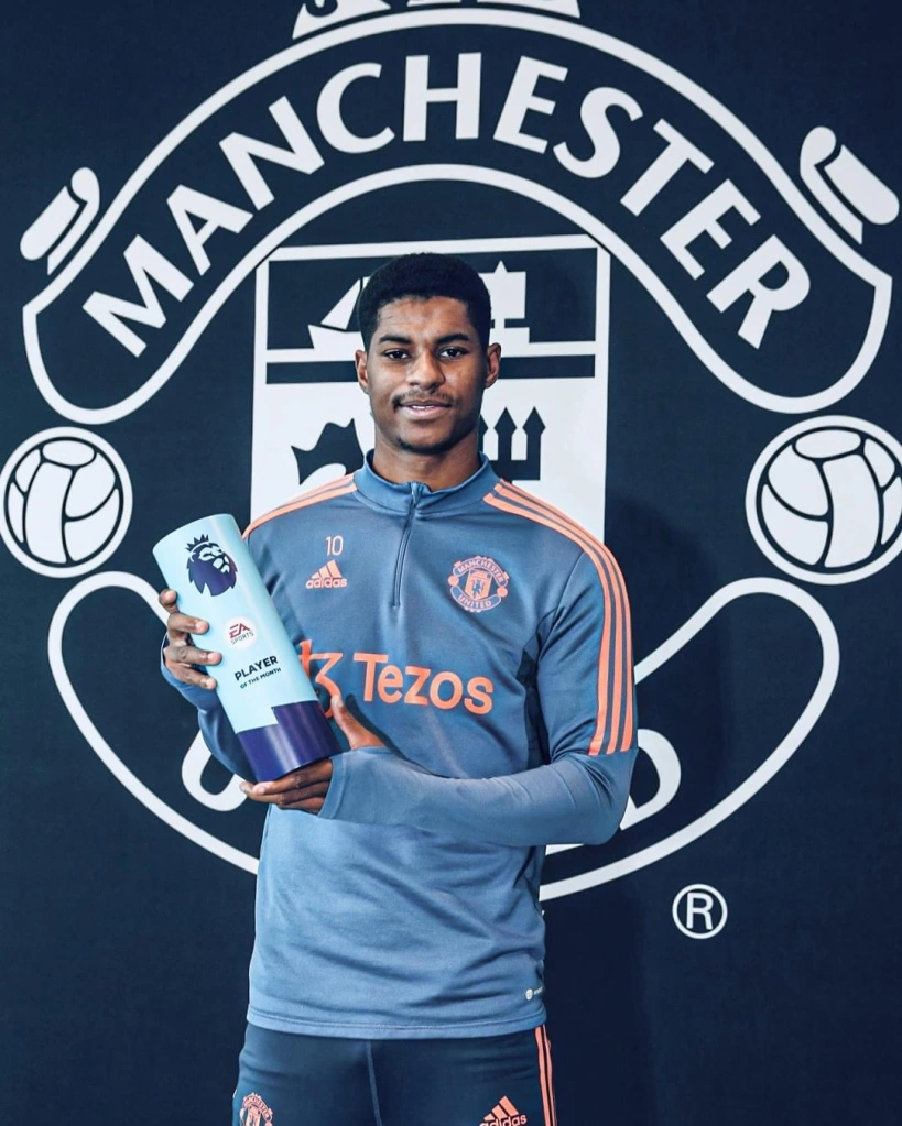 Rashford named Premier League Player of the Month
