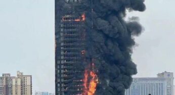 Wild fire razes huge telecom building in Changsha, China