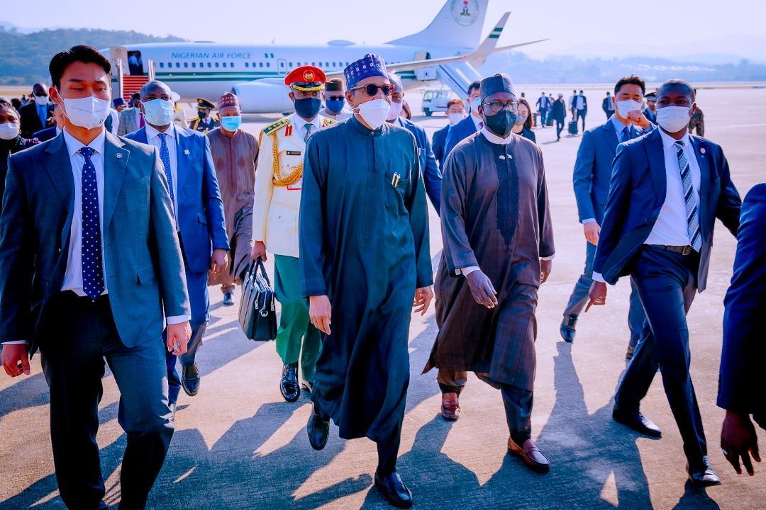 Buhari arrives South Korea for Bio Summit
