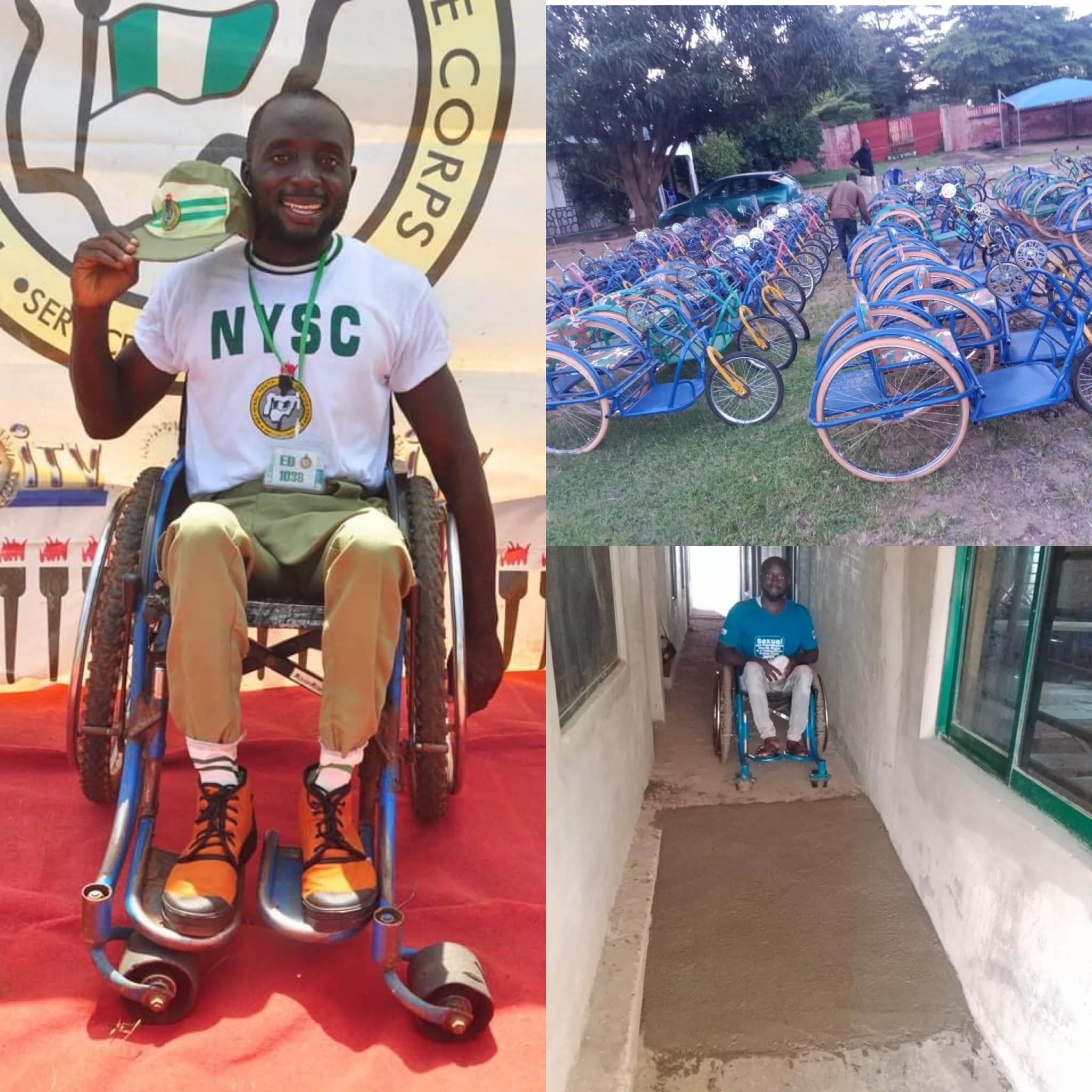 Disabled corps member rehabilitates public offices, set to donate tricycles