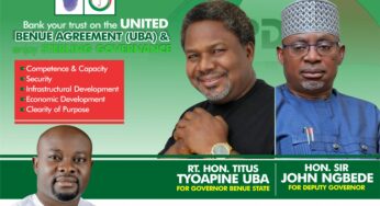 Opinion: Benue on a brighter path with Uba, Ngbede – John Paul Uttuh