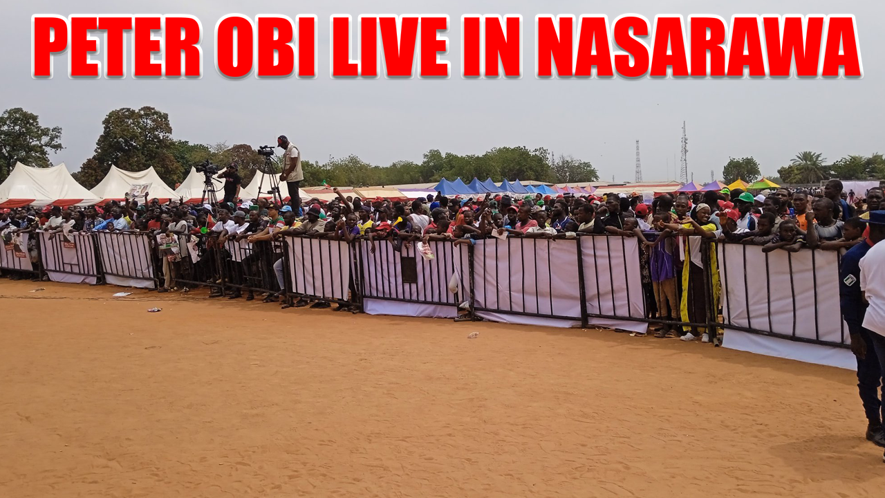 Thousands storm Peter Obi’s rally in Lafia, Nasarawa (Video)