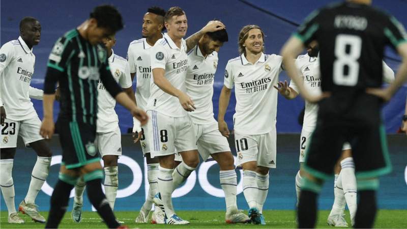 Real Madrid thrash Celtic to top Champions League group
