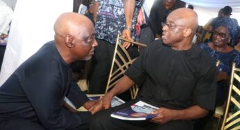 Photo of David Mark, wife at the burial of his son, Tunde in otukpo