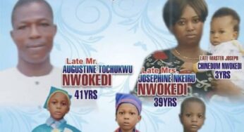 Anambra community sets to bury an entire family that died after eating dinner together