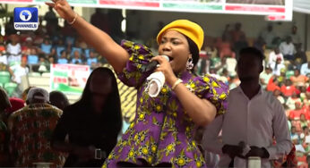 Gospel Artiste, Mercy Chinwo performs at PDP rally in Akwa Ibom