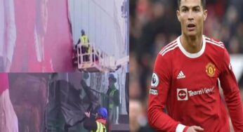 EPL: Manchester United remove Ronaldo’s poster from Old Trafford