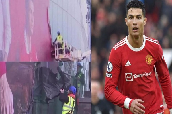 EPL: Manchester United remove Ronaldo’s poster from Old Trafford