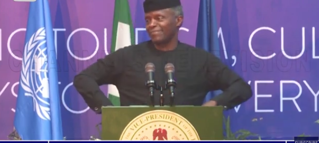 Osinbajo dances, sings Kizz Daniel’s ‘Buga’ at UN event (Video)