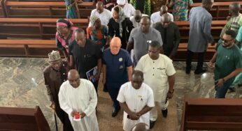 Ogbeha, Ujah, Young Alhaji, Och’Otukpo, others attend thanksgiving mass for late Tunde Mark