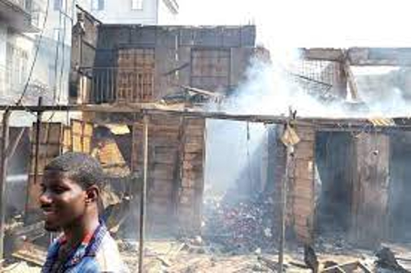 Goods worth millions destroyed as fire razes shops in Onitsha market