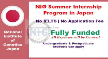 Apply For NIG Summer Internship In Japan 2023