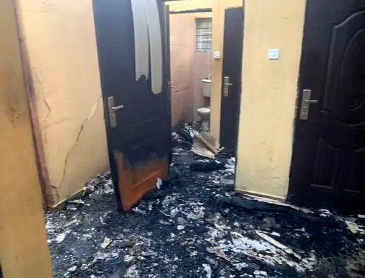 BREAKING: Suspected hoodlums set INEC office on fire in Ogun