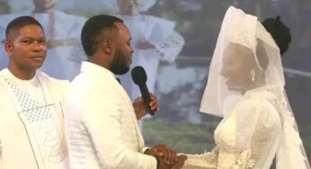 Moment Deborah Enenche and Sam Uloko are pronounced husband and wife