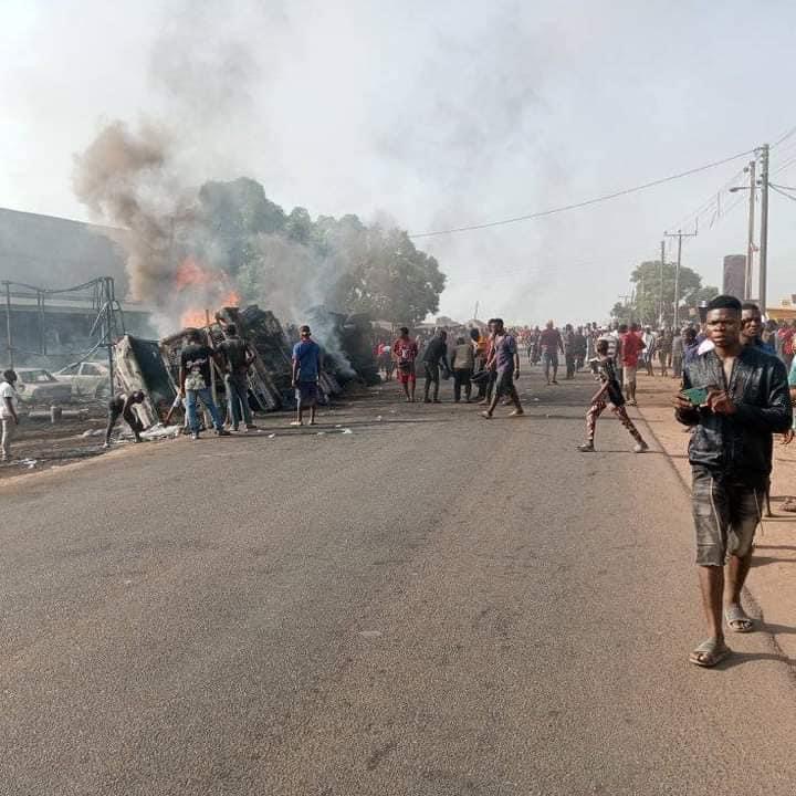 BREAKING: Petrol tanker explodes in Benue community (Pictures)