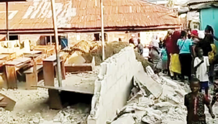 Lagos: Two feared dead as neighbouring fence collapses on room in Ikorodu