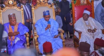 Buhari makes first public appearance, receives new wife in Maiduguri (Photos)