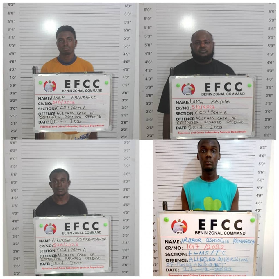 Lucky, Irabor, six other yahoo boys sent to prison in Benin
