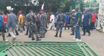 Protesters break down National Assembly gate, force way into premises