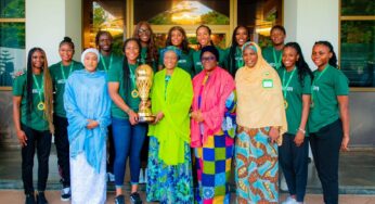 First Lady hosts Super Falcons in Abuja